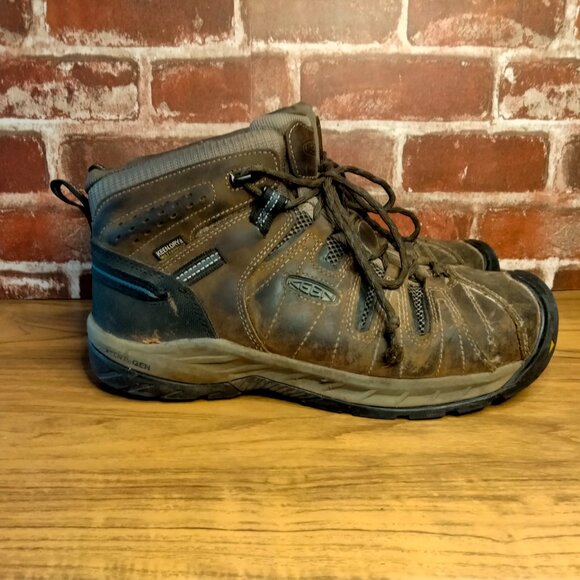 Keen Mens Flint II Steel Toe Boots Size 9.5 D Utility Brown Work Shoes - Picture 3 of 7